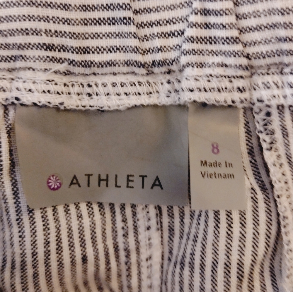 Athleta Linen Striped Skirt With Pockets - Picture 6 of 6